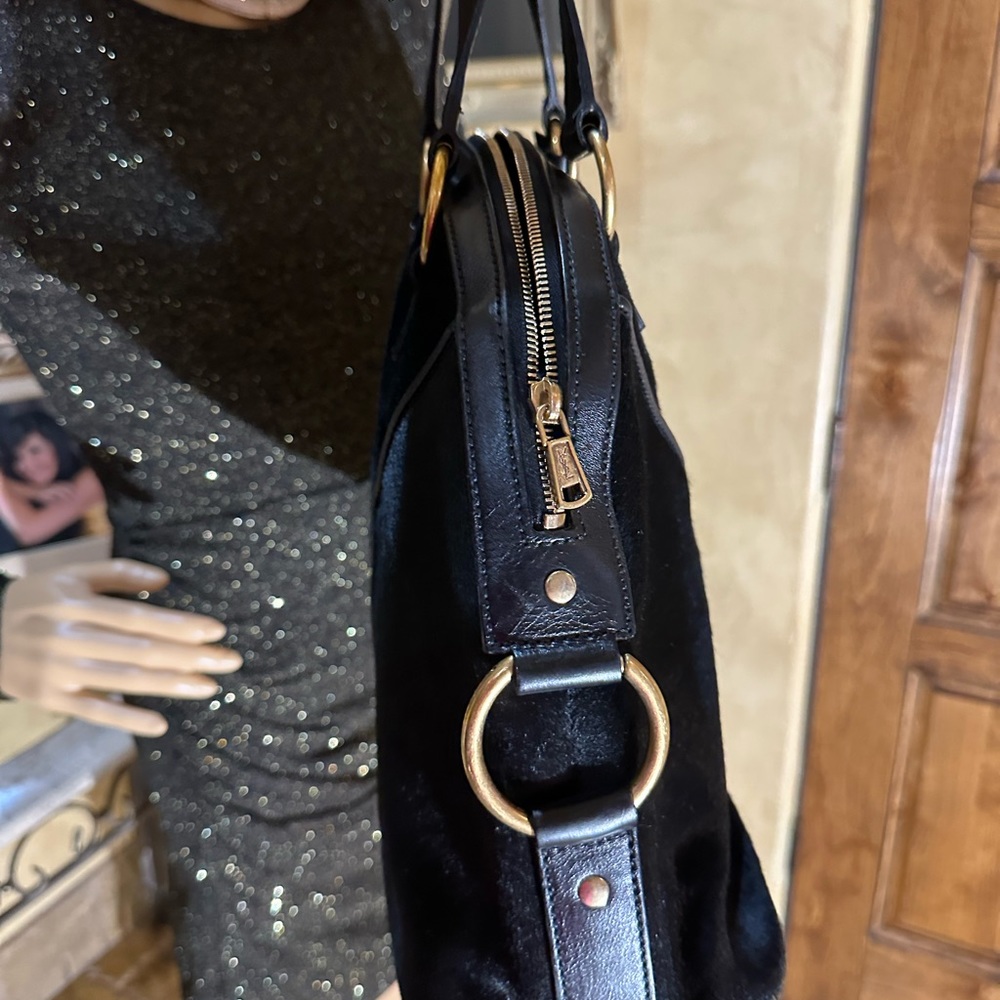Gorgeous Yves Saint Laurent Black Pony Hair Large Muse Bag - Picture 10 of 16